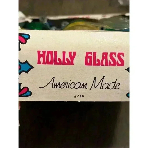 Vintage Holly Glass Christmas Ornaments Set of 24 Multicolor Holiday Decor - Picture 5 of 7
